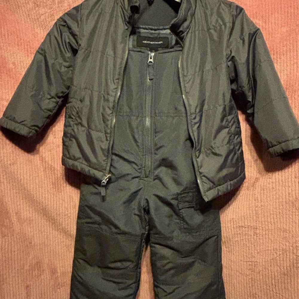 Kids gray Puffer Jacket & pant Set